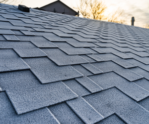 Gray Impact resistant shingles on a residential roof