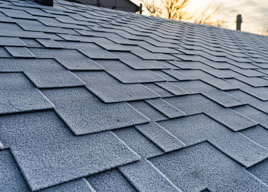 Gray Impact resistant shingles on a residential roof